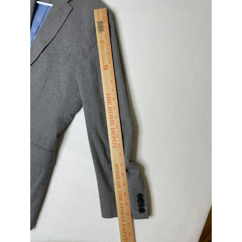 Banana Republic Mens Blazer Tailored Fit Emmetex Italian Fabric 38S Gray